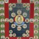星供曼荼羅　絹に彩色截金（70㎝ x 90㎝）