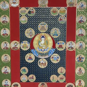 星供曼荼羅　絹に彩色截金（70㎝ x 90㎝）