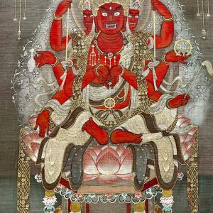 馬頭観音　麻布に彩色、截金（73㎝×123㎝）